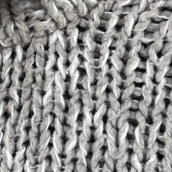 EILEEN FISHER Sweater M Organic Cotton Marled Chunky Turtleneck Pullover Gray - Picture 6 of 12